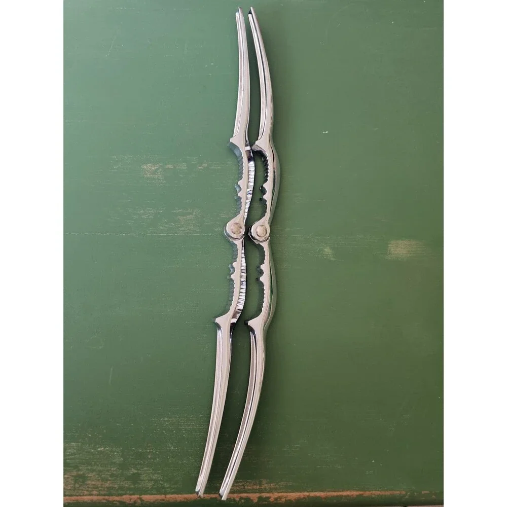 2 Metal Seafood Or Nut Crackers Silver Colored